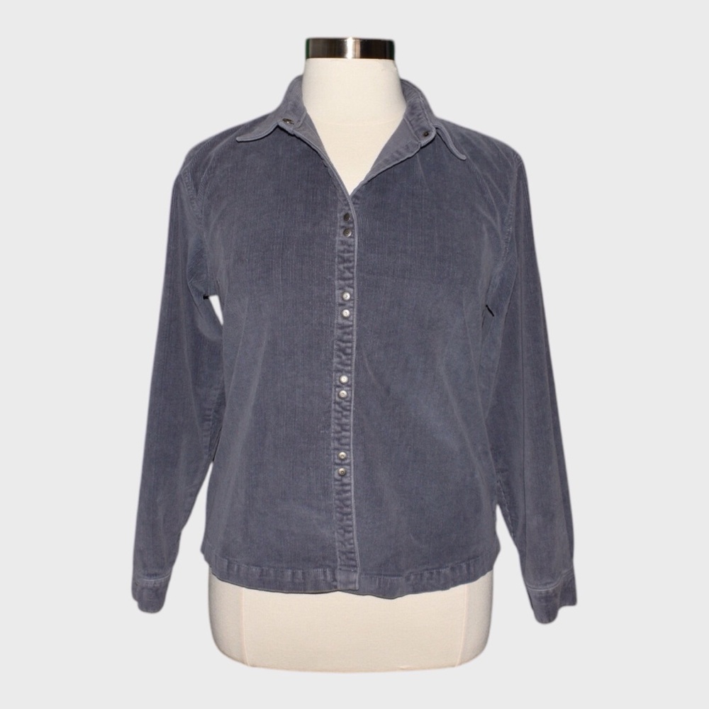 Cabelas Gray Corduroy Button-Up‎ Jacket